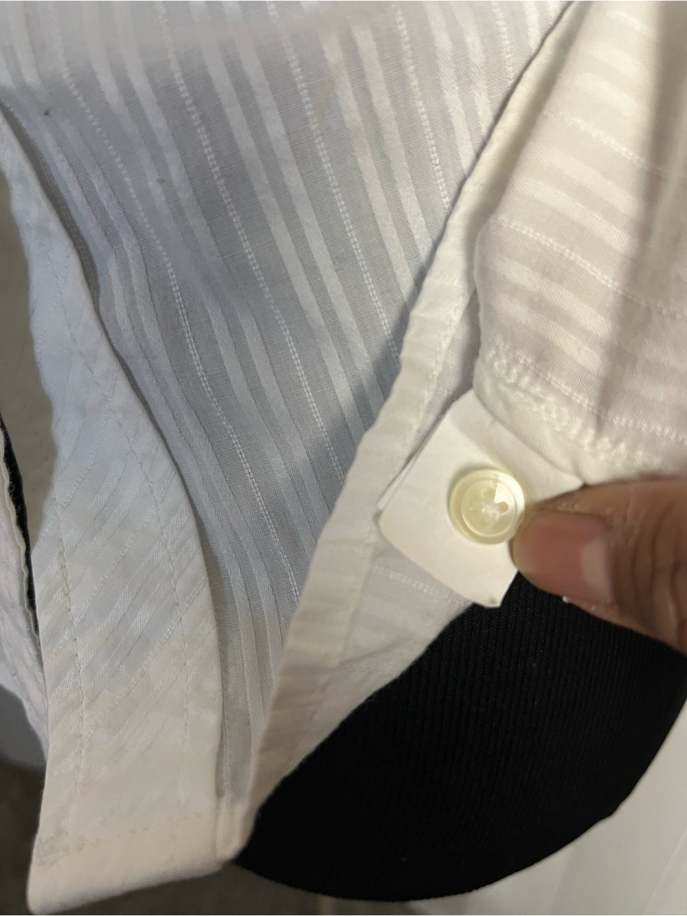 GAP White Long-Sleeve Button Shirt Stripe Textured - Picture 12 of 12